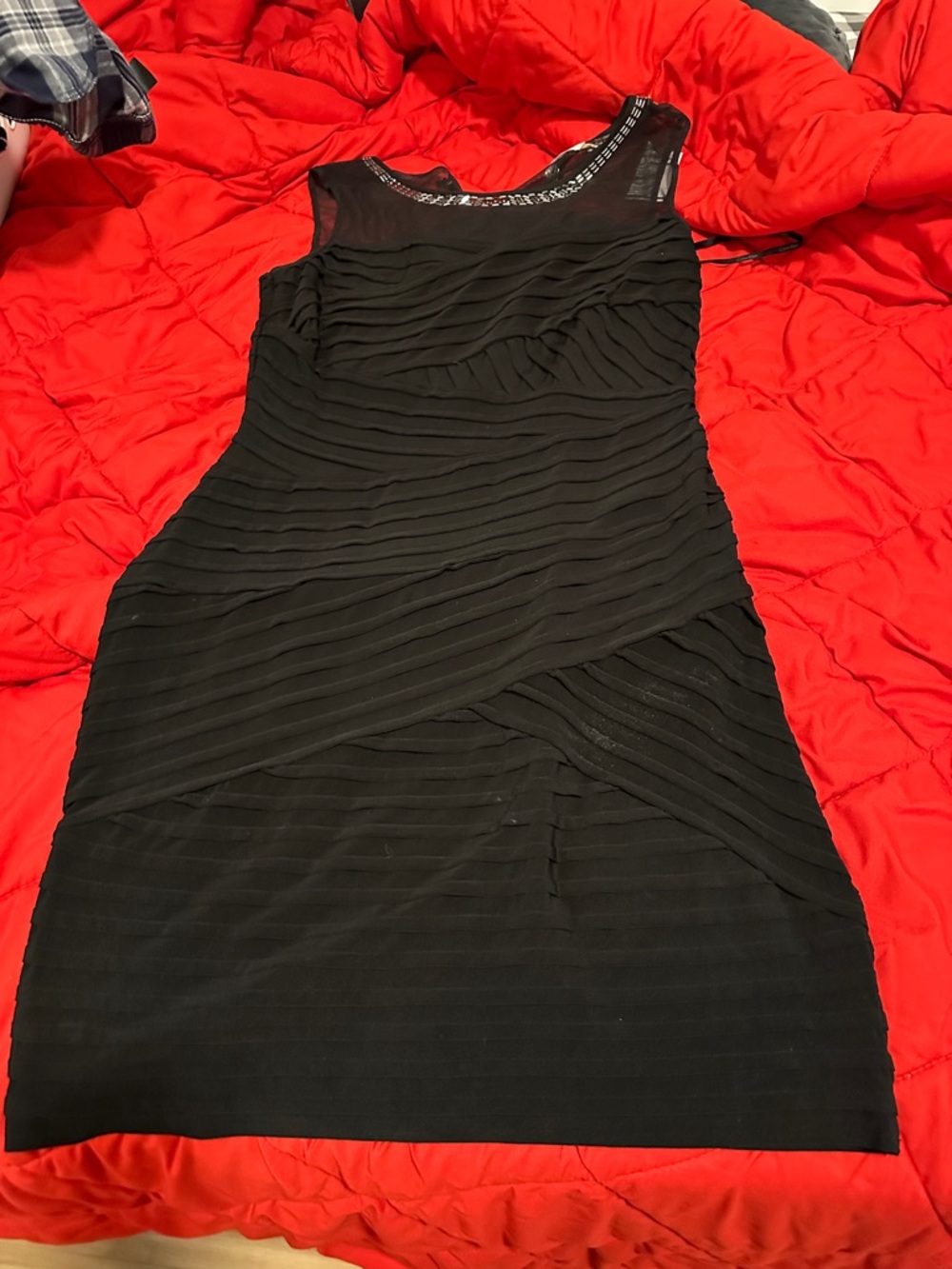 Calvin Klein Black Ruched Cocktail Dress
